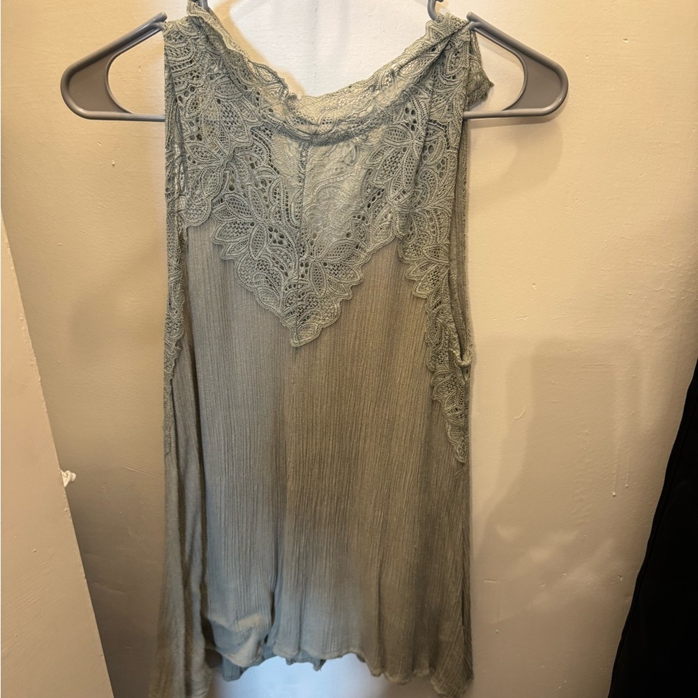 Altar'd State Lace Detail Women's Blouse - Soft Blue